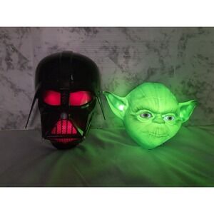 2x 3D light FX Star Wars Yoda & Darth Vader Face 3D Deco Wall Lights WORKS
